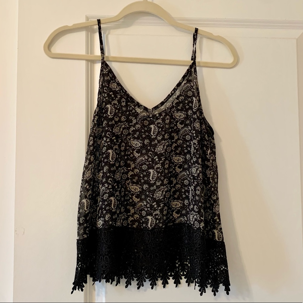 Love Culture Paisley Grey and Black Tank Top